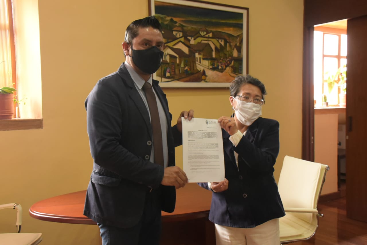 PREFECTURA FIRMA CONVENIO DE CONCURRENCIA CON LA PARROQUIA RICAURTE